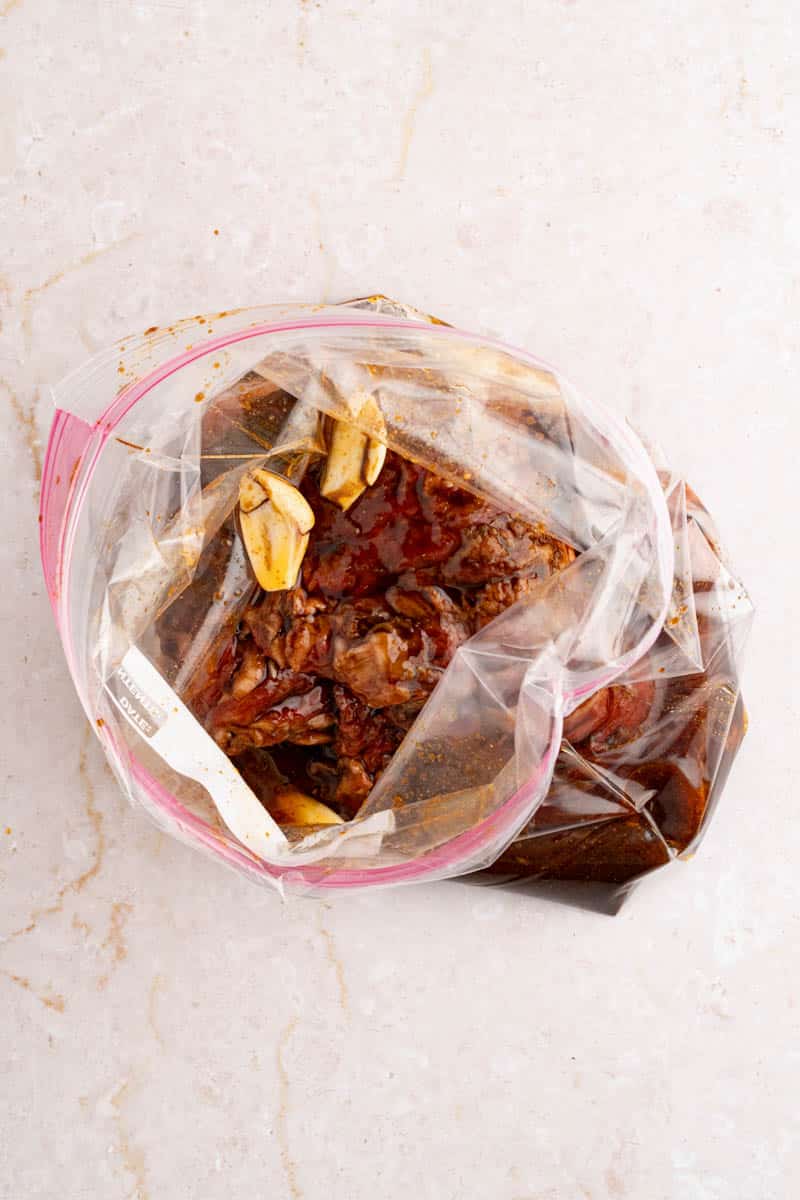 skirt steak in a ziploc bag with the citrus marinade while marinating.